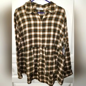 Longsleeve flannel babydoll shirt